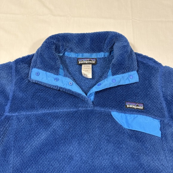 SWEATER JACKET Patagonia Women MEDIUM Snap T Pullover Furry Fleece - Picture 2 of 8
